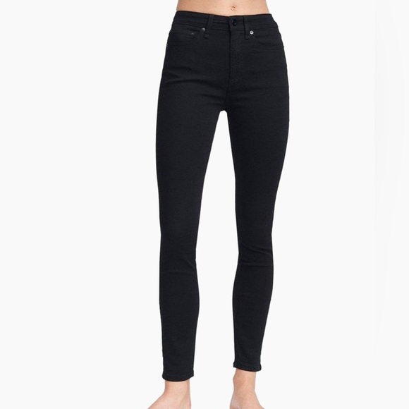 Rag & Bone Women’s Nina High-Rise Skinny Jeans Black Size 33 - Picture 2 of 8